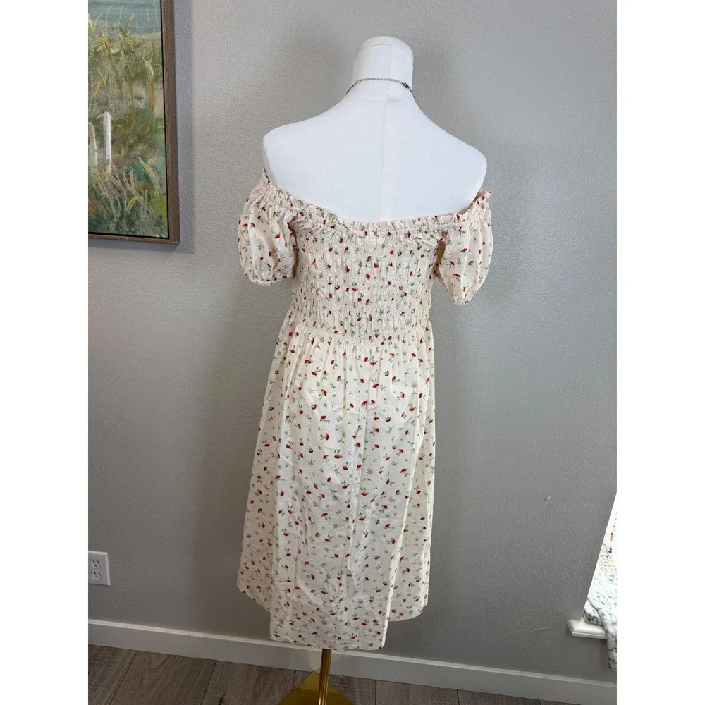 cottagecore floral midi dress smocked milkmaid - Picture 3 of 7